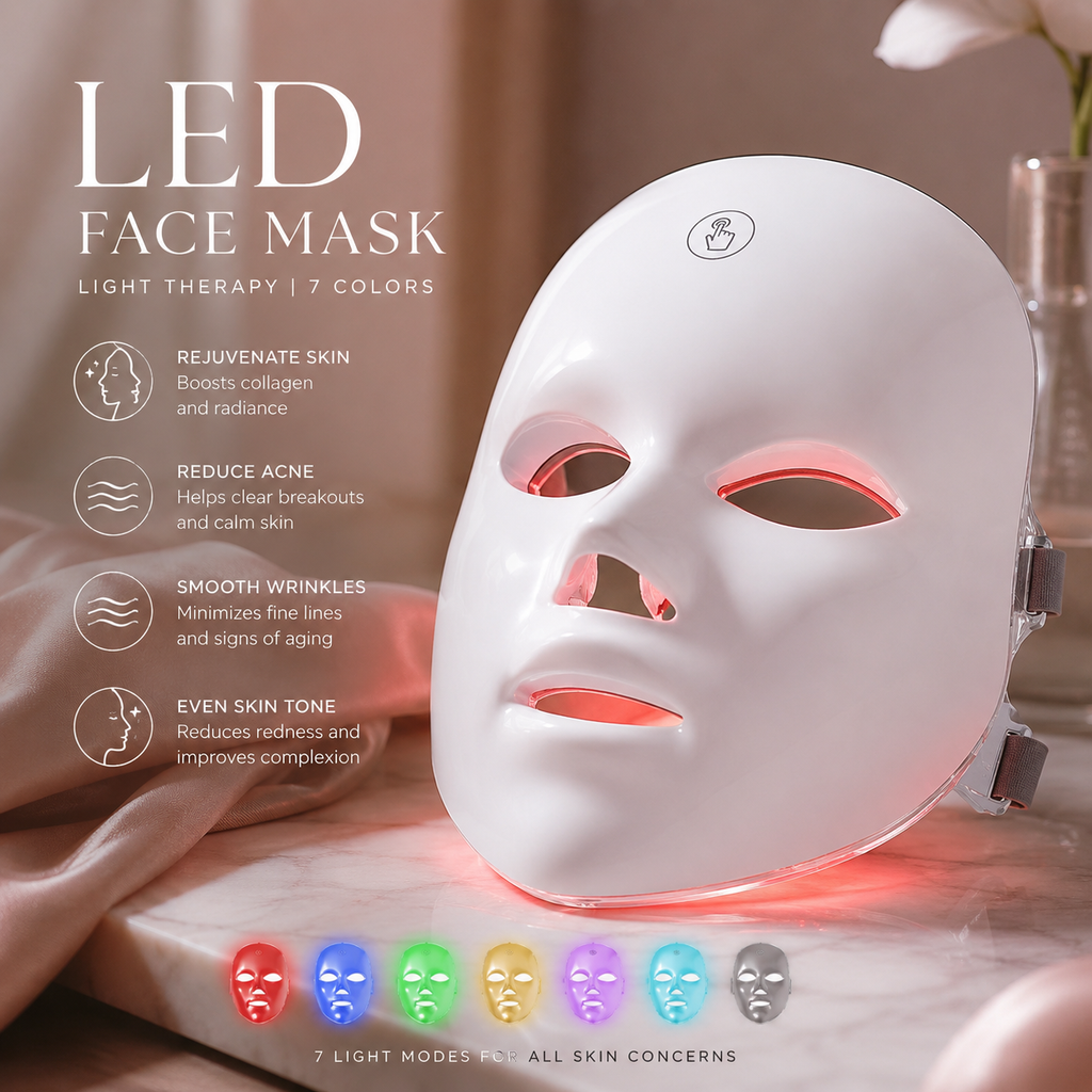 Luvoraz™ LumiGlow 7-Color LED Face Mask | Professional Light Therapy for Radiant Skin